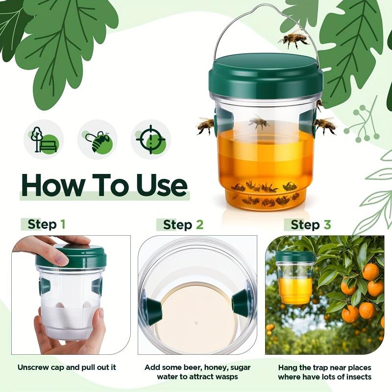 1pc Outdoor Hanging Bee Catcher For Fruit Tree Insect Repellent Protection Reusable Wasp Insect Traps Gardening Accessories