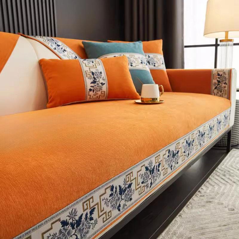 Embroidered Lace Chenille Sofa Cover for All Seasons Living Room Non-slip Sofa Seat Cushion Couch Slipcover Dustproof Sofa Towel