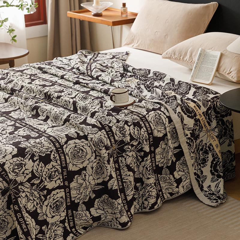 2026 Maillard-Stil Baumwollgaze Handtuchdecke - Garngefärbtes Jacquard Sommer Nickerchenbezug