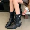 Fashion Winter Cool Girl Short Boots 2025 New Designer Western Cowboy Mid Heels Women Boots Retro Casual Versatile Punk Women Boots