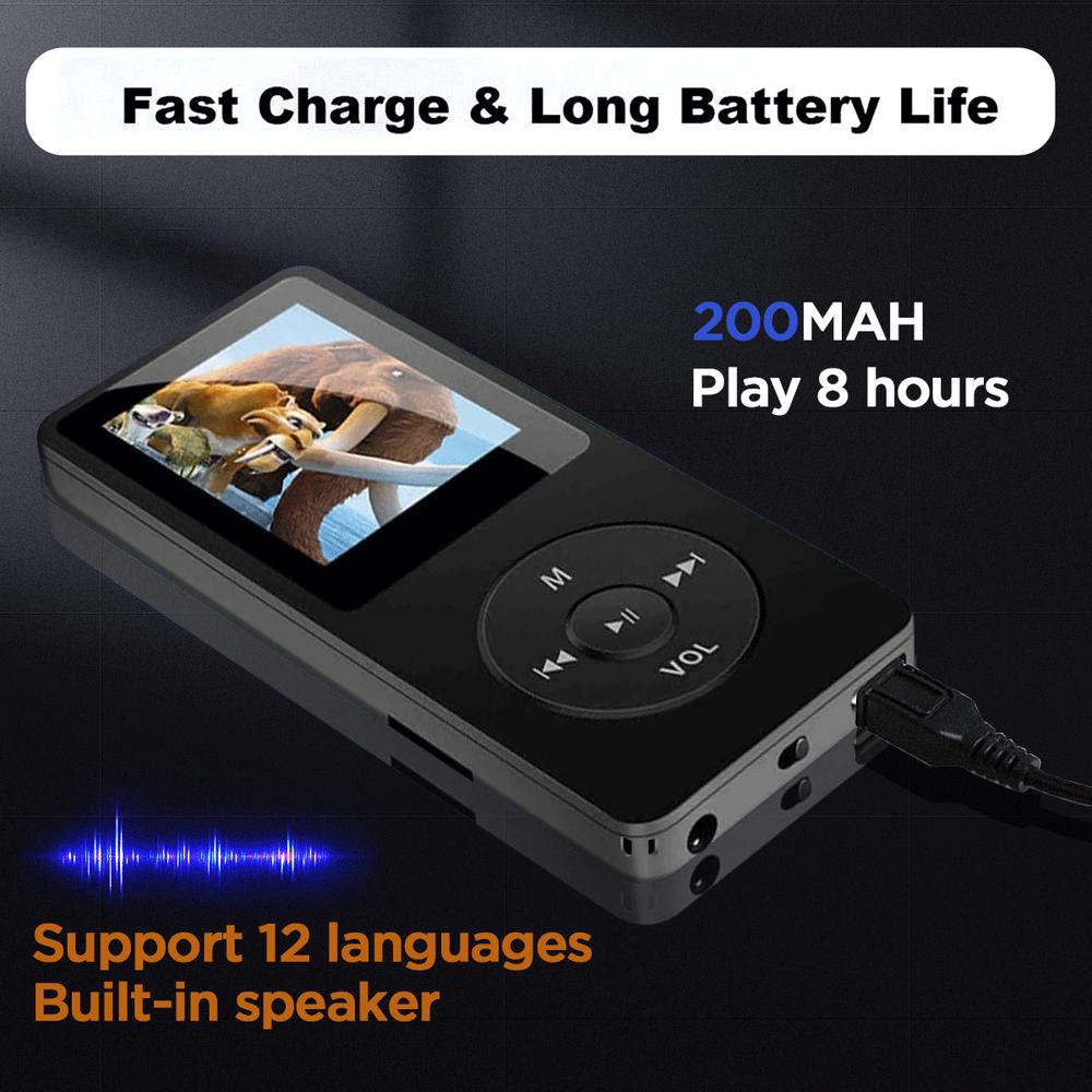 16GB Bluetooth MP3 Player HIFI Sport Music Speakers MP4 Media FM Radio Recorder