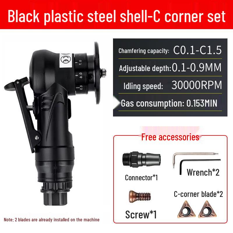Handheld Mini Pneumatic Chamfering Machine: 45° C/R-Angle Deburring Tool for Woodworking and Metal