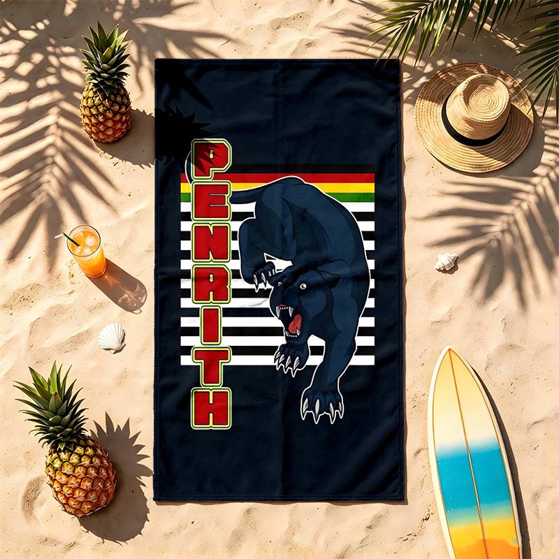 Penrith Panthers (1) Theme Beach Towel Sand Resistant Soft And Comfortable Suitable For The Pool Camping Yoga And Diving A Travel