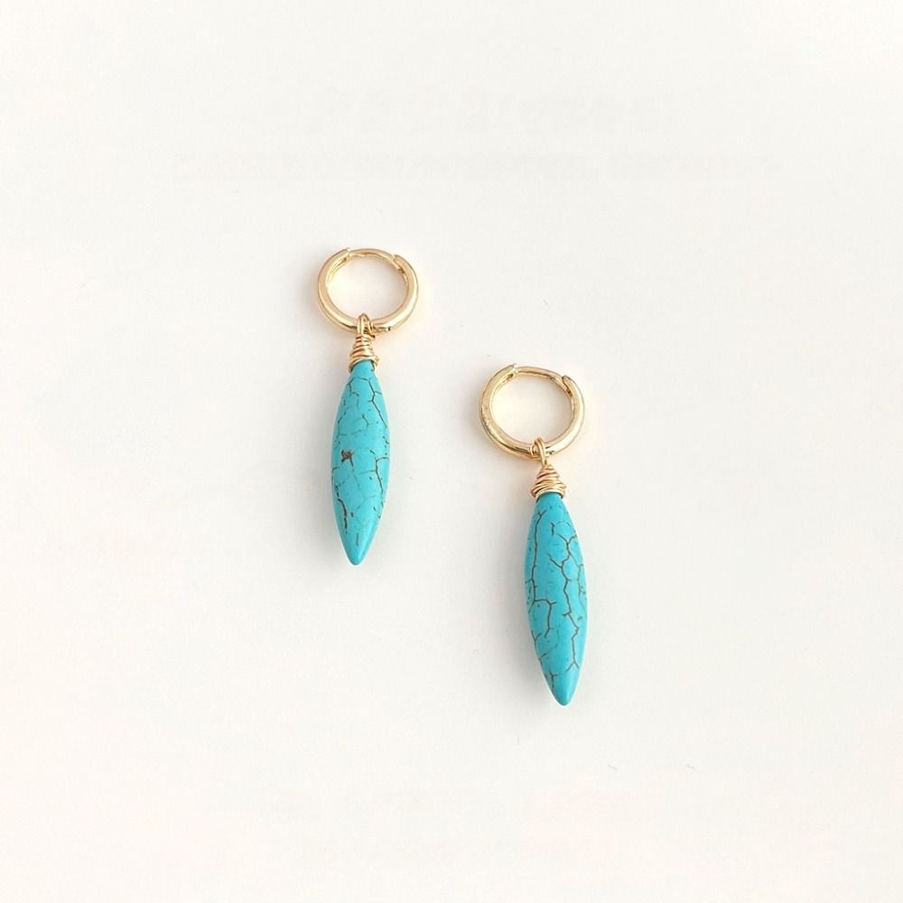 Pearl Beaded Earringdrop Water Droped Vintage Hoop Earrings Classic Faux Turquoise Earrings Party