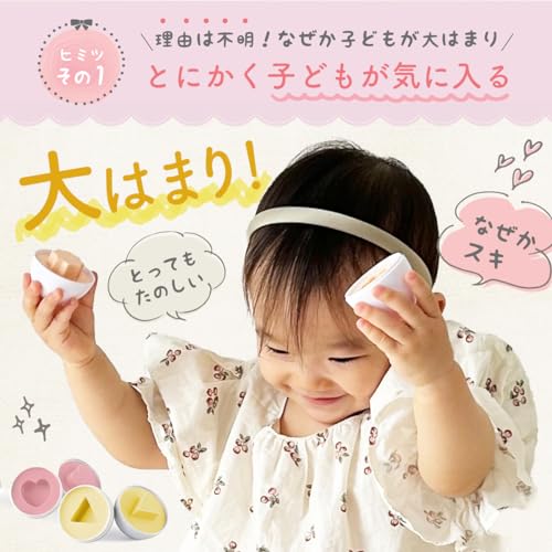 Matching Eggs with Educational Guide or Mini Picture Book, Montessori Educational Toy, Egg Puzzle, Shape Matching, for Babies 6 Months, 1 Year, 1.5 Ye