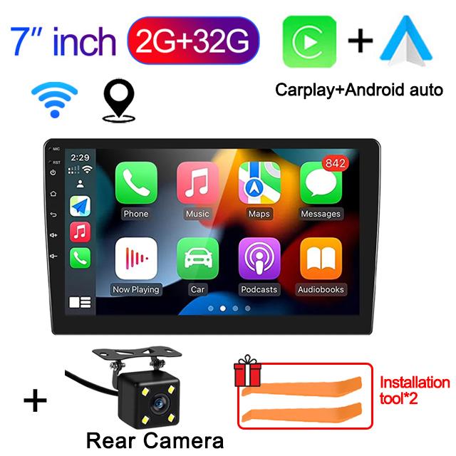 Rádio de Carro Android 11 de 7"/9"/10" Androidauto Carplay 2 Din GPS Áudio de Carro Player Multimídia Automotivo sistemas inteligentes para carro