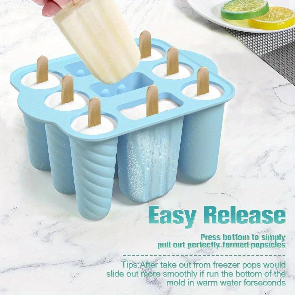 Popsicles Molds 9pcs Silicone Popsicle Molds Easy Release BPA Free Popsicle Maker Molds Ice Pop Molds Homemade Popsicle