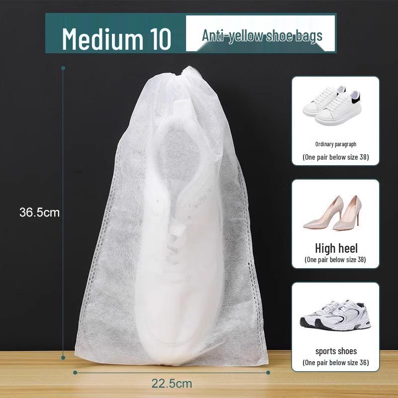 Disposable Non-Woven White Shoe Storage Bag - Anti-Yellow, Dustproof, Sun-Drying Travel Shoe Cover