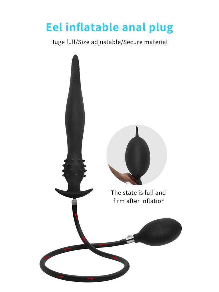 Aal-Silikon aufblasbarer Anal-Dilatator für Männer und Frauen - Super langer hinterer Masturbator.