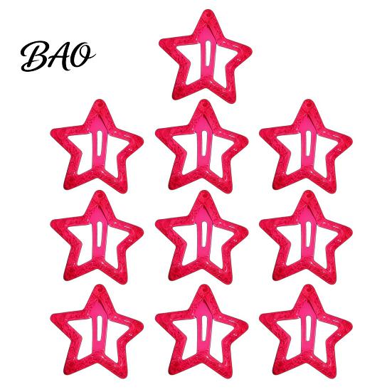 Decorative Hair Pins for Styling Cute Star Clips Women Girls, Glitter Metal Snap Barrettes Charming Accessories Gifts Bangs Braids And Hairstyles,