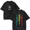 Anime Sword Art Online Graphic Print Tshirt Men Women Retro Washed Cotton Oversized Harajuku Streetwear Fashion Summer New Tee