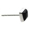 Square Stone Sterling Silver Silver Accessory [Cenote] Earrings, Onyx, 925, cenote-e0545