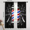 Barbers-style scissors combs with striped rods and American flag pattern printed curtains   home decorations   room decorations