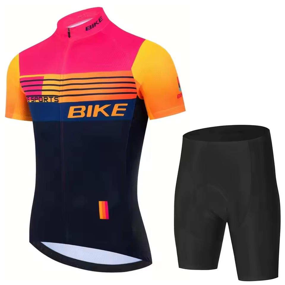 2026 New Cycling Jersey Set Men Short Sleeves Cycling Clothing Kit Bib Shorts Gel Breathable Pad Triathlon Mtb Jersey