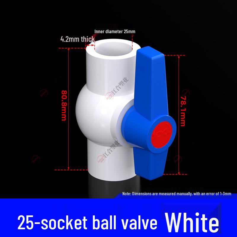 PVC Ball Valve for Water and Fish Tanks - 50mm Threaded Pipe Joint Valve Switch
