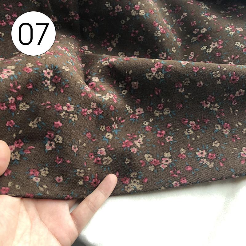 100x145cm Pastoral Style Small Floral Printed Fabric Retro Cotton Linen Fabric For Sewing Clothes Tablecloth DIY Patchwork