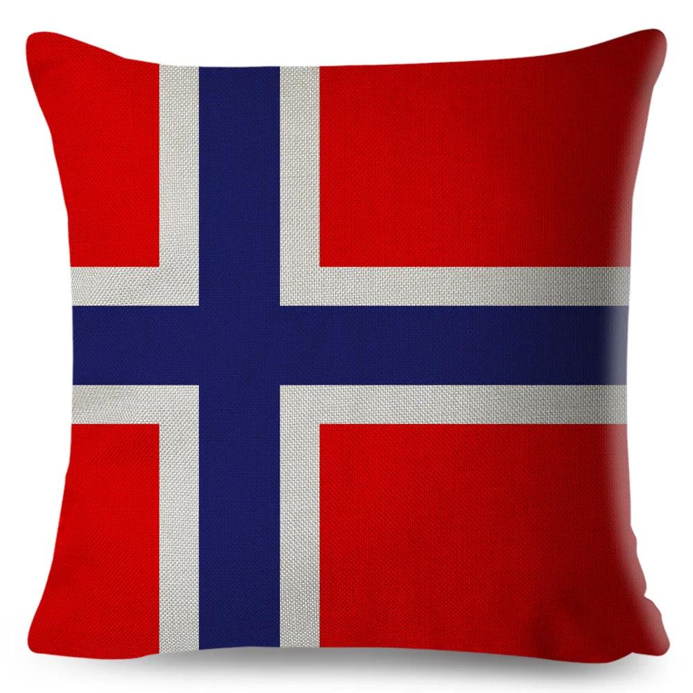 50 Style National Flag Cushion Cover for Sofa Home Children Room Decor Geometric Print Pillowcase Polyester Pillow Case 45x45cm