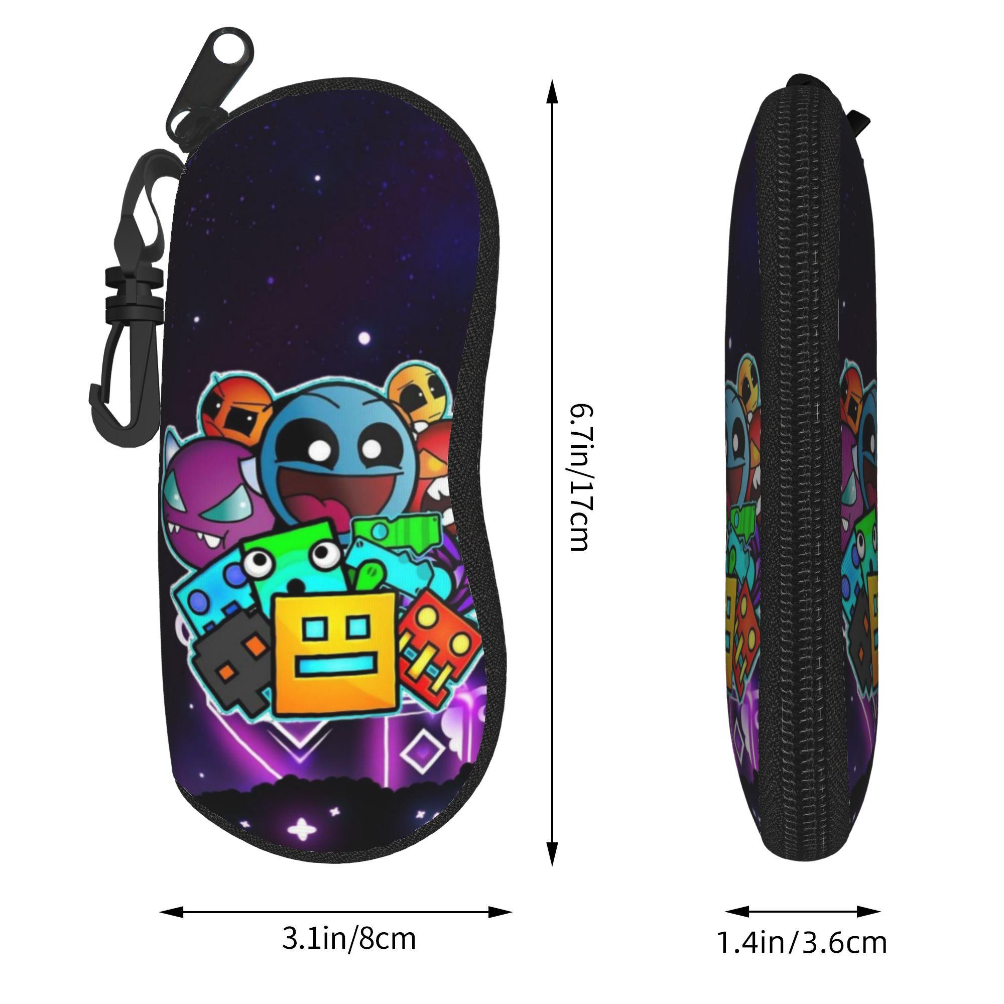 Joli étui pour lunettes Geometry Dash Boîte anti-chute Protecteur de lecture Boîte pour lunettes anti-pression One Size black