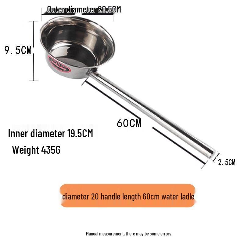 JingJingRS Stainless Steel Long Handle Kitchen Water Scoop