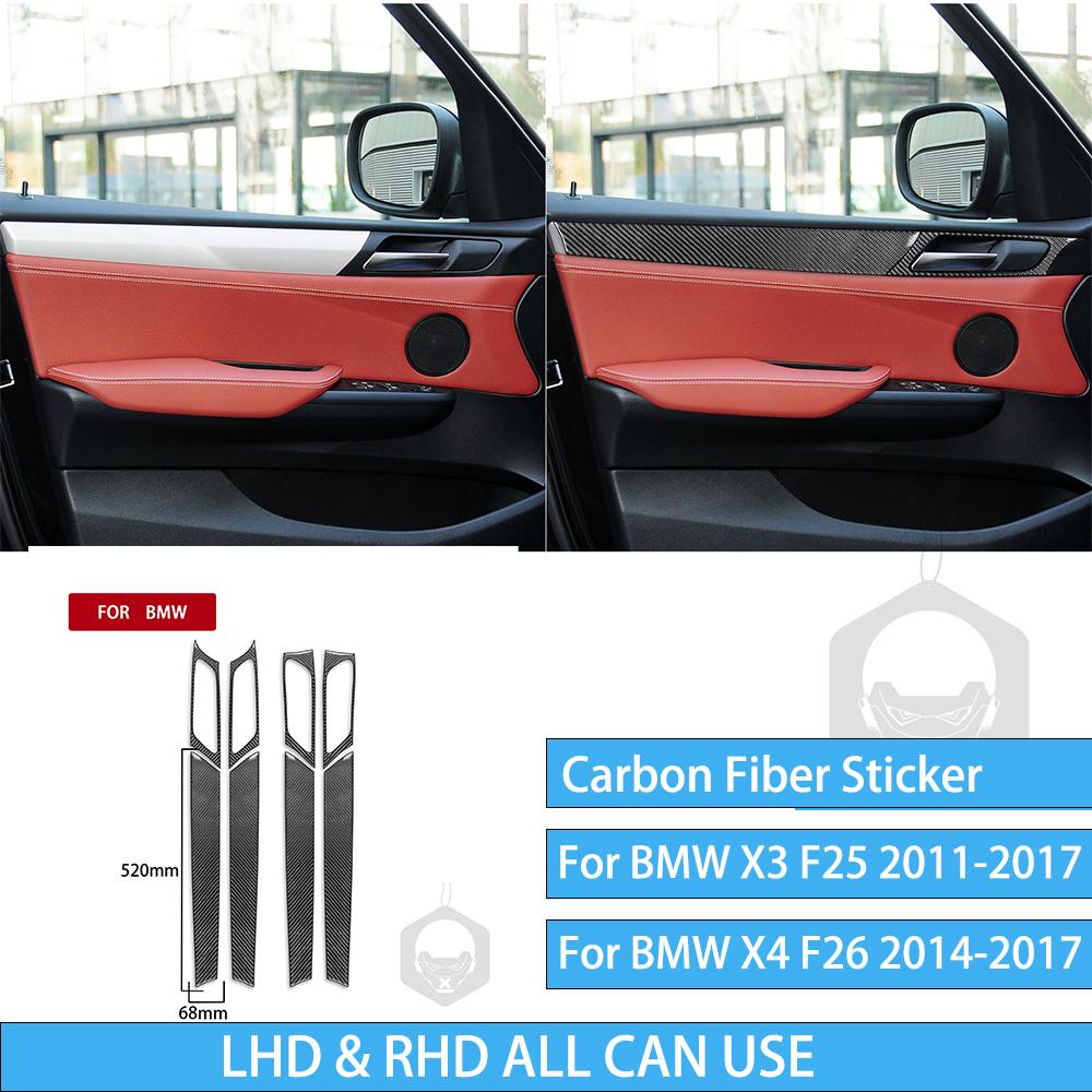 For BMW X3 F25 2011-2017 For X4 F26 2014-2017 Accessories Interior Dashboard Gear Outlet Full Set Kit Carbon Fiber Cover Sticker