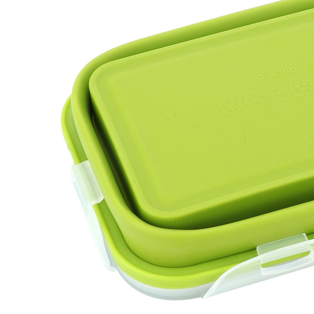 Student Silicone Lunch Box Silicone Collapsible Lunch Box Food Storage Container Set(800ml)