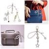 Fashion Star Heart Bead Keychain Pendant Sweet Cool Hanging Decorations Keyring Charm for Purse Bag Backpack Handbag