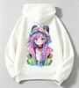 Kids Hoodie Colorful Anime Girl Back Print Hooded Sweatshirt Teen Casual Street Pullover