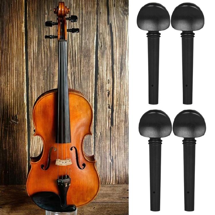 4Pcs Ebony Wood Viola Tuning Pegs Replacement Exquisite Tuners Machine Head for Musical Instruments Easy to Install