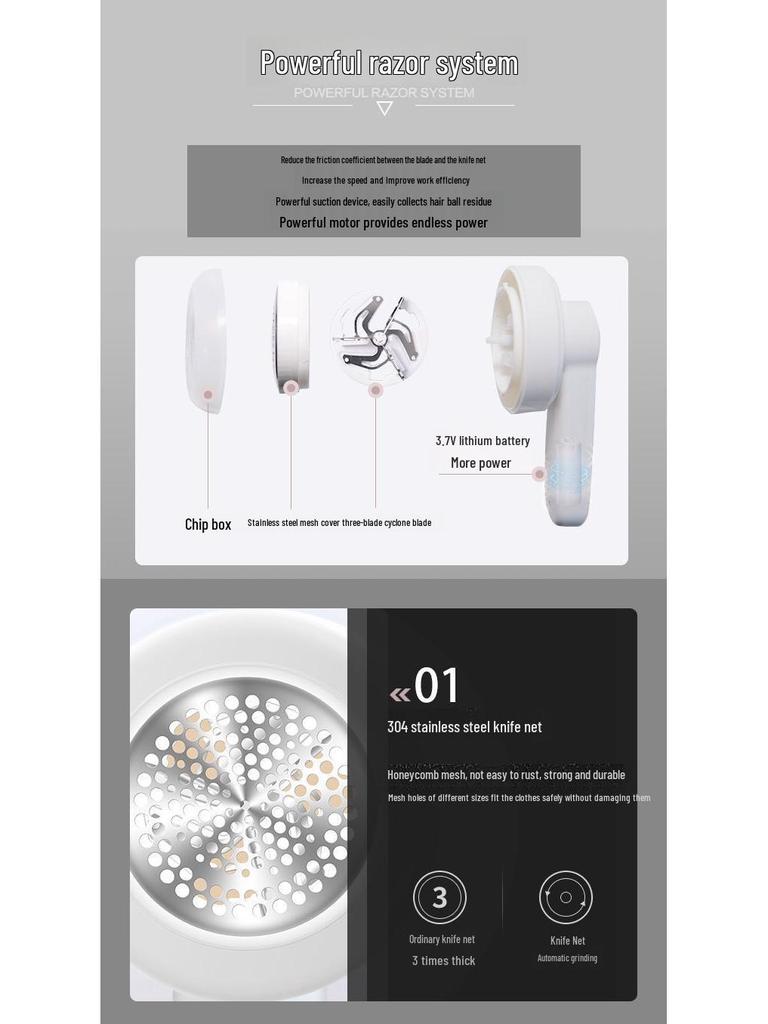 Rechargeable Non-Damaging Sweater & Clothes Lint Remover Shaver