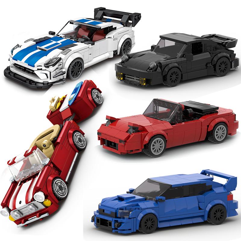 Blocchi da Costruzione Macchina da Corsa Veloce Città Tecnica Macchina Sportiva Garage Carro Rennau Voiture MOC Veicolo Creativo Giocattoli
