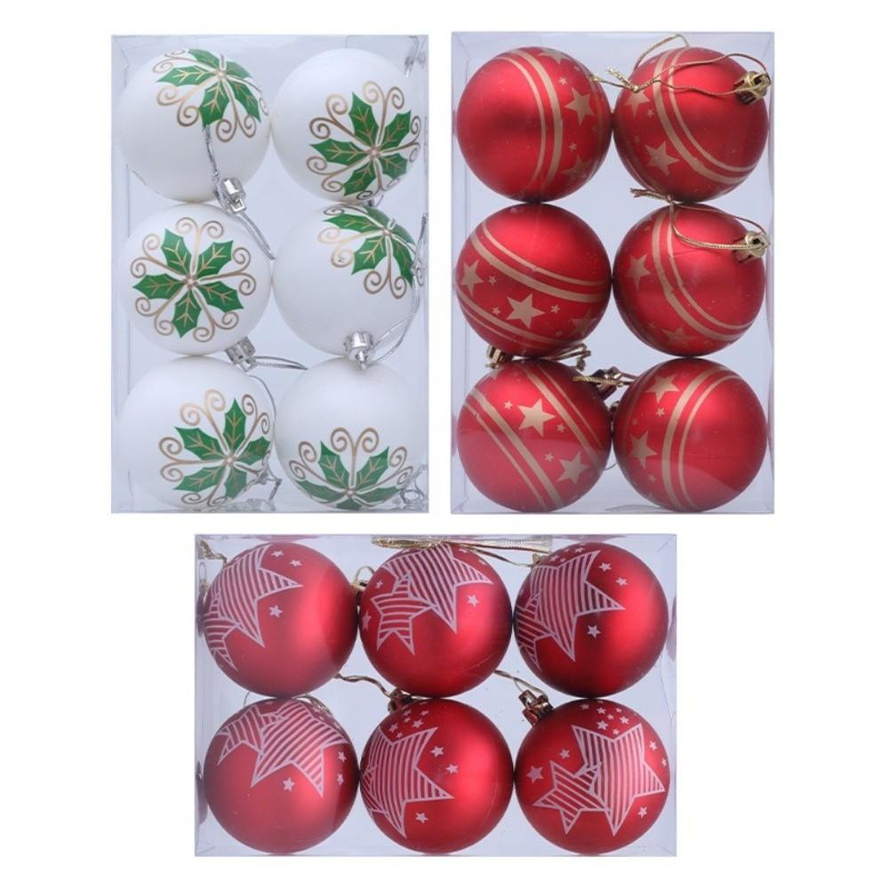 New Plastics Christmas Ball Pendant 6cm DIY Xmas Tree Ornament Electroplated Christmas Supplies New Year