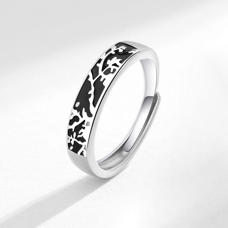 Bird And Fish Couple Rings Fashion Niche Design Adjustable Open Ring Set For Men And Women Unique Trendy Jewelry Pair