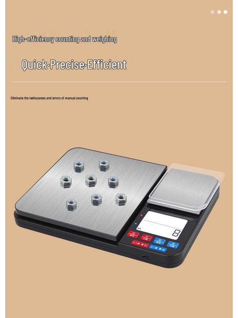 Dual-Platform Precision Kitchen Scale: Digital Food and Counting Scale with Dual Display.