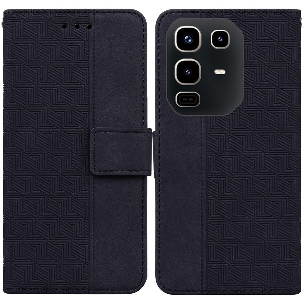 For Infinix Note 50 Pro 4G/Note 50 4G Case Geometry Pattern Leather Wallet Phone Cover with Wrist Strap