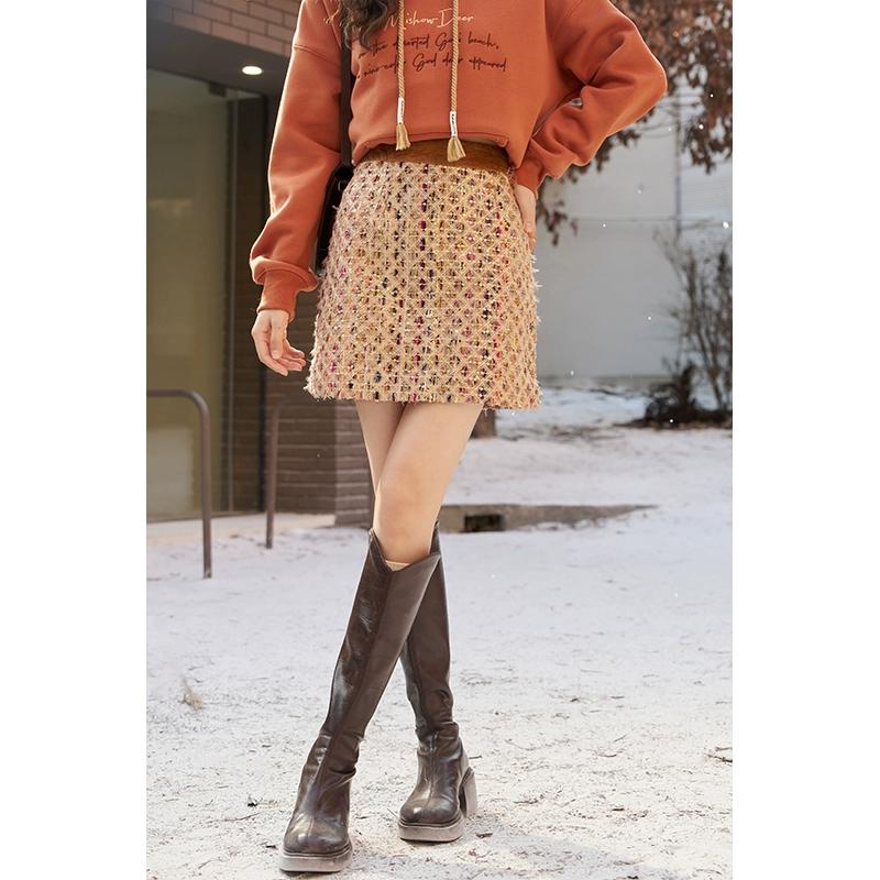 

Юбка Mishow для женщин, новинка 2024 года, дизайн с блестками, темперамент, элегантные универсальные юбки трапециевидной формы с высокой талией MXC57B0146 L абрикосовый