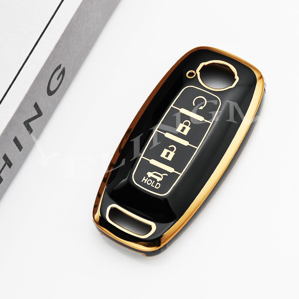 4 Button Car Key Cover Case Shell Fob For Nissan Teana X-Trail T33 Altima Qashqai J12 Juke Kicks Ariya  Keychain Accessories