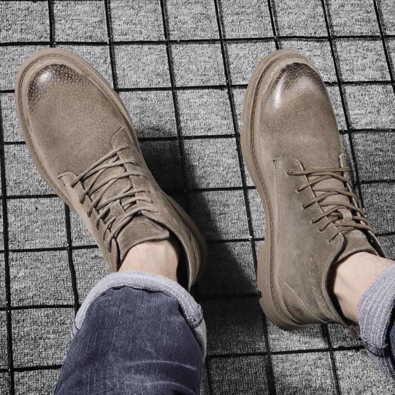 Fashion Winter Men's Ankle Boots Classic Business Leather Boots Men's Casual Short Boots Lace Up Fashion High Top Shoes Free Delivery
