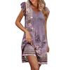 Womens Summer Dress Ruffle Sleeve V Neck Short Dresses Fashion Casual Flowy A Line Swing Sundress With Pocket