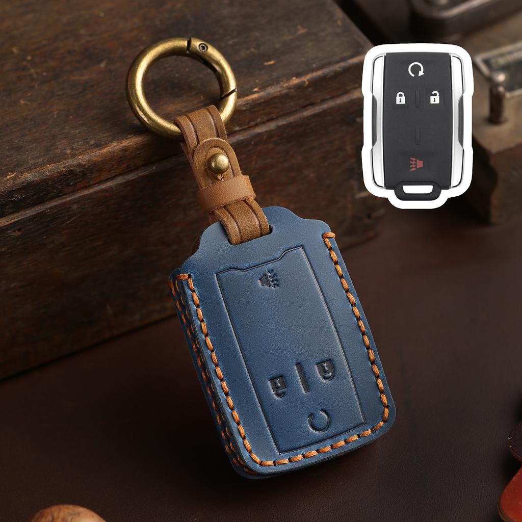Special key cover for Chevrolet General GMC first layer cowhide handmade genuine leather car keychain