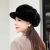 Elegant Plush Beret For Ladies Winter Warm Fleece Beret Fashionable Cloud Octagonal Hat Cold-Proof Woolen Women'S Winter Hat