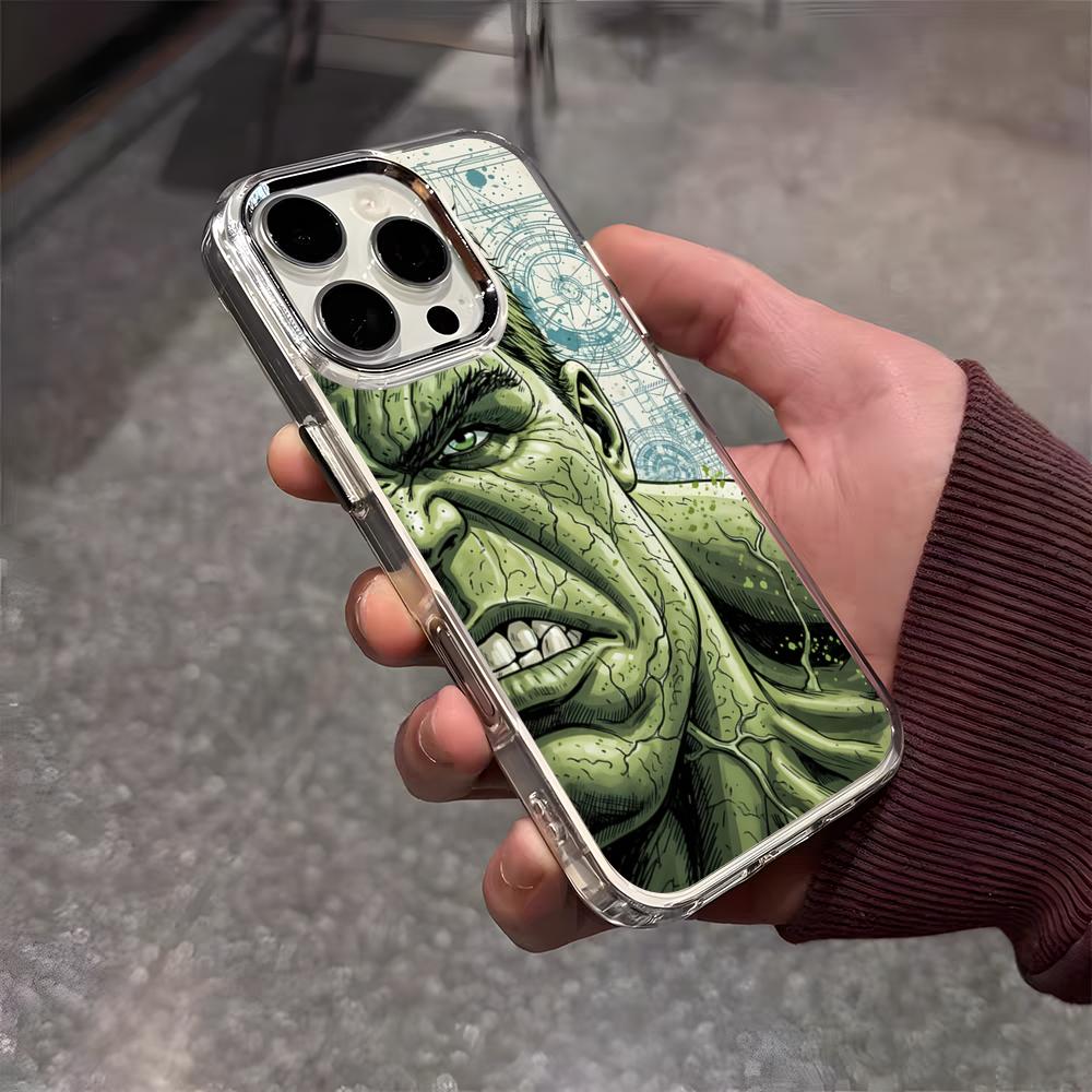 Superhero H-Hulk Phone Case For IPhone 17 Air 16 E 15 14 13 12 11 Plus Pro Max Electroplated Transparent Soft Shell