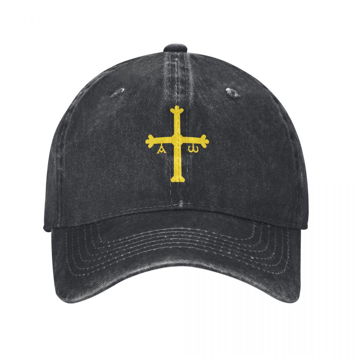 

Испания Астурия Флаг Бейсболка Ретро Потертый Деним Крест Победы Snapback Кепка Мужская Женская Уличная Летняя Кепка Шляпа One Size