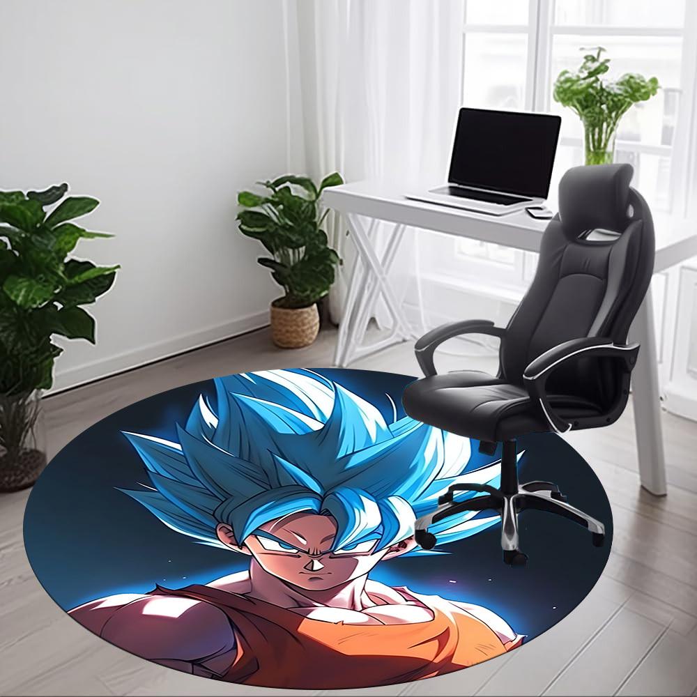 1PC Super Saiyan, Dragon Ball Z Office Round Rug - Perfect for Office or Study Decor, Non-Slip Backing, Decorative Floor Mat yy250916045