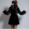 New Women's Imitation Mink Coat Slim Fit and Warm Hooded Imitation Fur Coat Women's Long