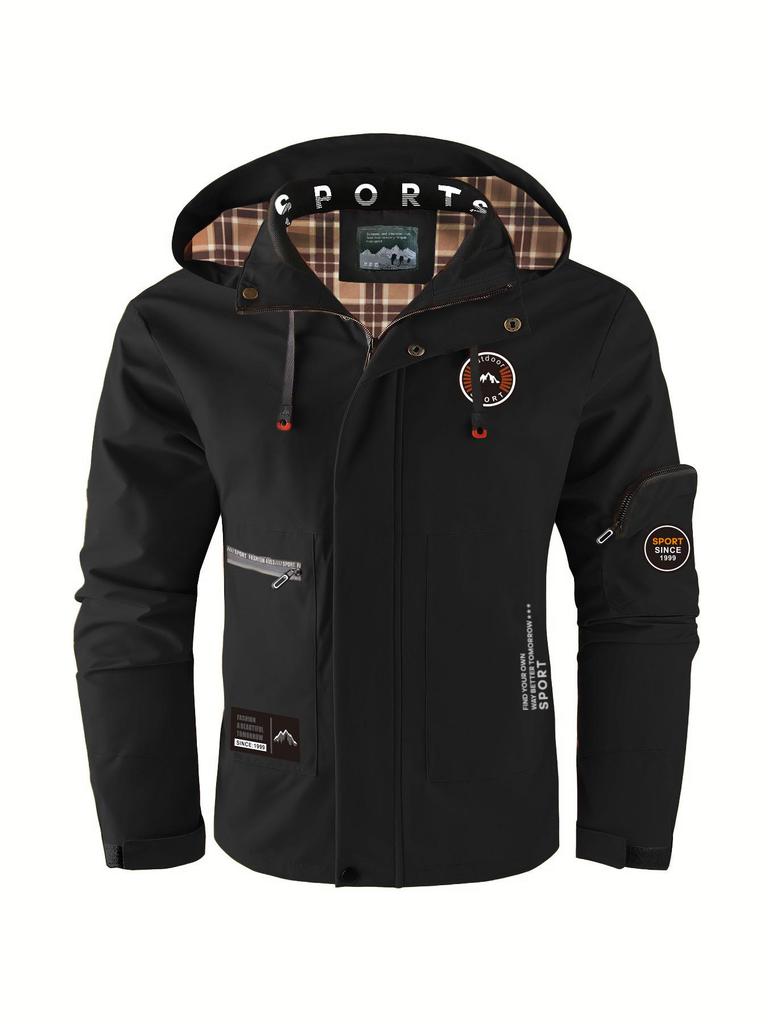 European Cross-Border Men's Windproof Hooded Jacket: Spring & Autumn Lightweight Multi-Pocket Workwear Trend