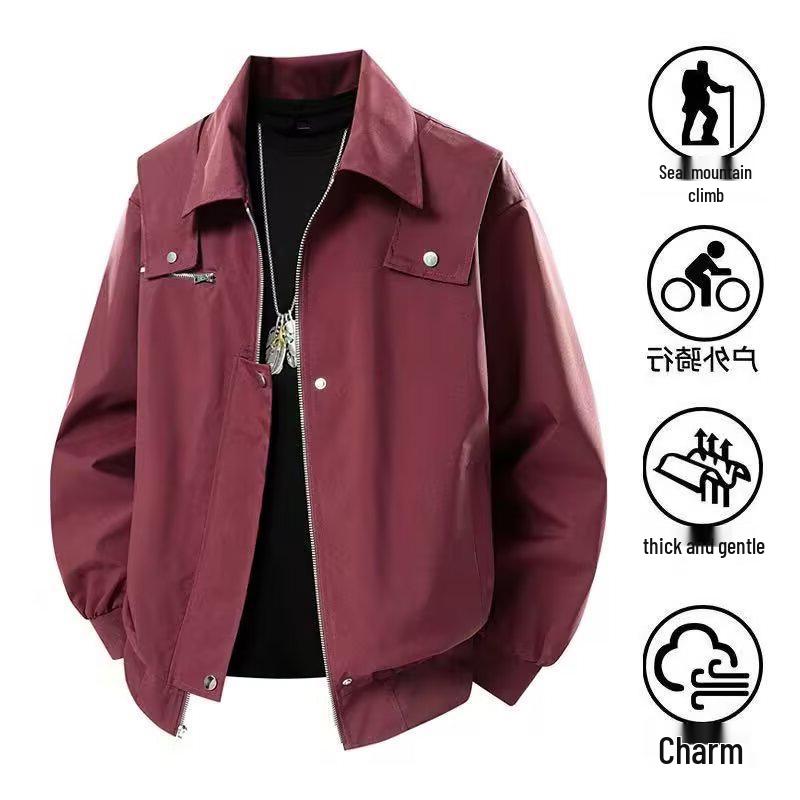 Men's American Style Lapel Baseball Jacket - Cleanfit High Street Autumn Outerwear