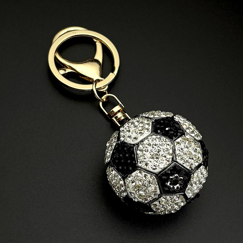 3D Soccer Keychain USA For Women Men Bling Rhinestone Canada Mexico Football Cup Keyring Souvenir Jewelry Accessory