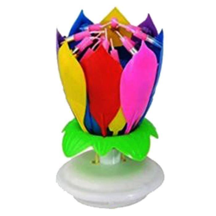 Musical Candles - Fashion Party - Lotus Flower - 14 Pieces - 11 Cm - Colorful