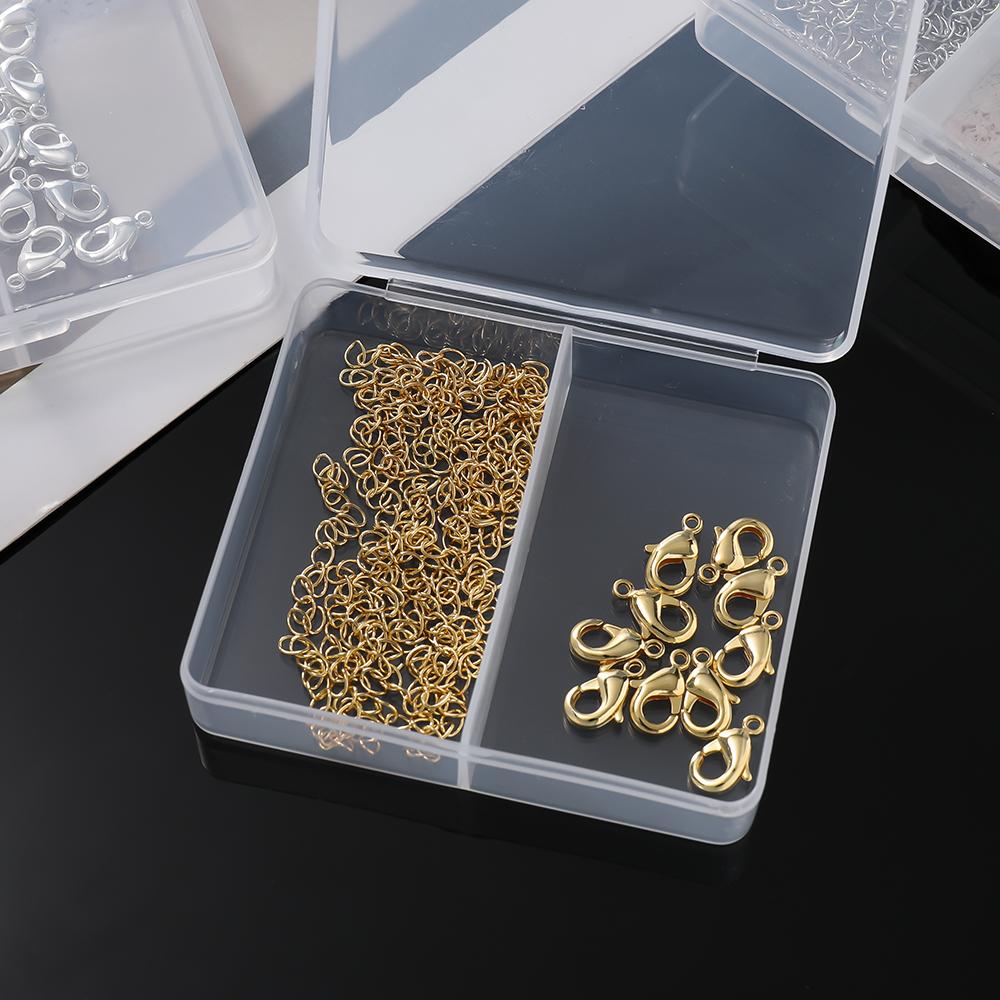 1Box 18K Gold Color Plated Lobster Clasps Extension Chains Sets For Diy Bracelet Necklace  Jewelry Making Accessories