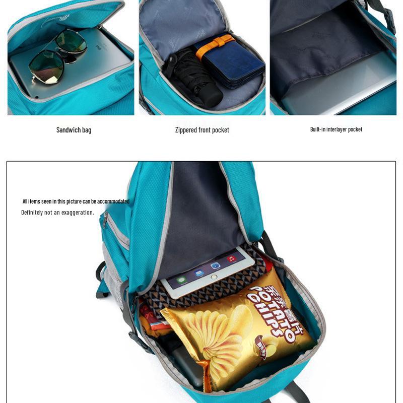 Lightweight Waterproof Outdoor Folding Daypack - Large Capacity, Foldable Hiking Backpack.